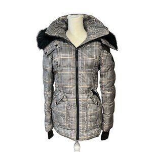 FRENCH CONNECTION Checkered Puffer Jacket, size S, EUC